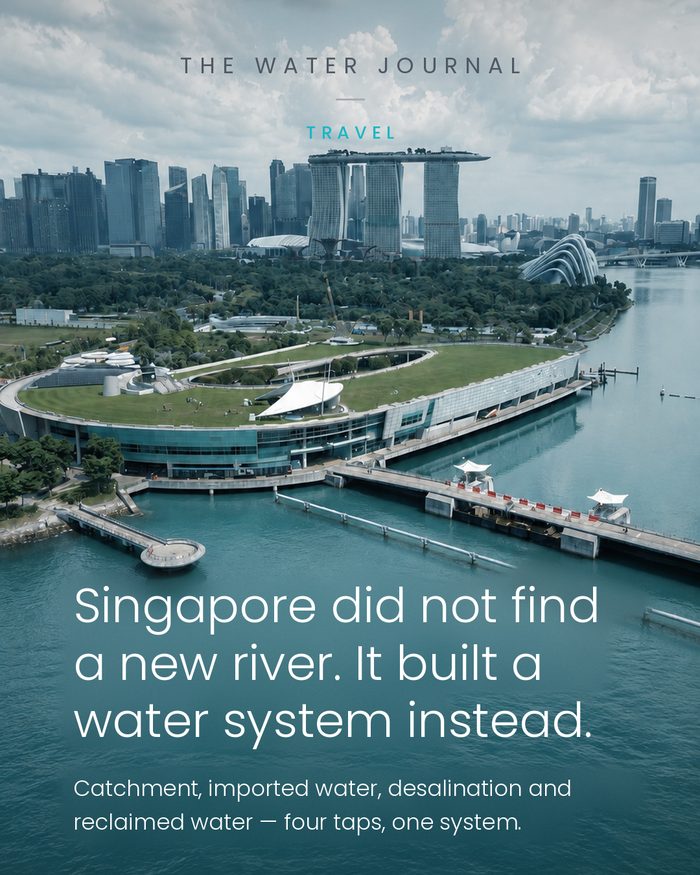 Marina Barrage, opened 2008: 350 metres of dam, nine crest gates, a reservoir and a flood-control scheme in one structure.